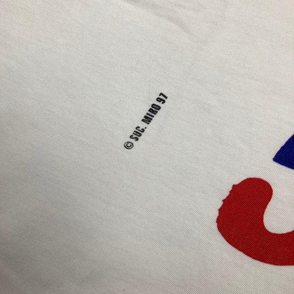 Vintage Joan Miro Shirt Mens L White 1997 Little Girl With Red Balloon Art 90s - Picture 4 of 13